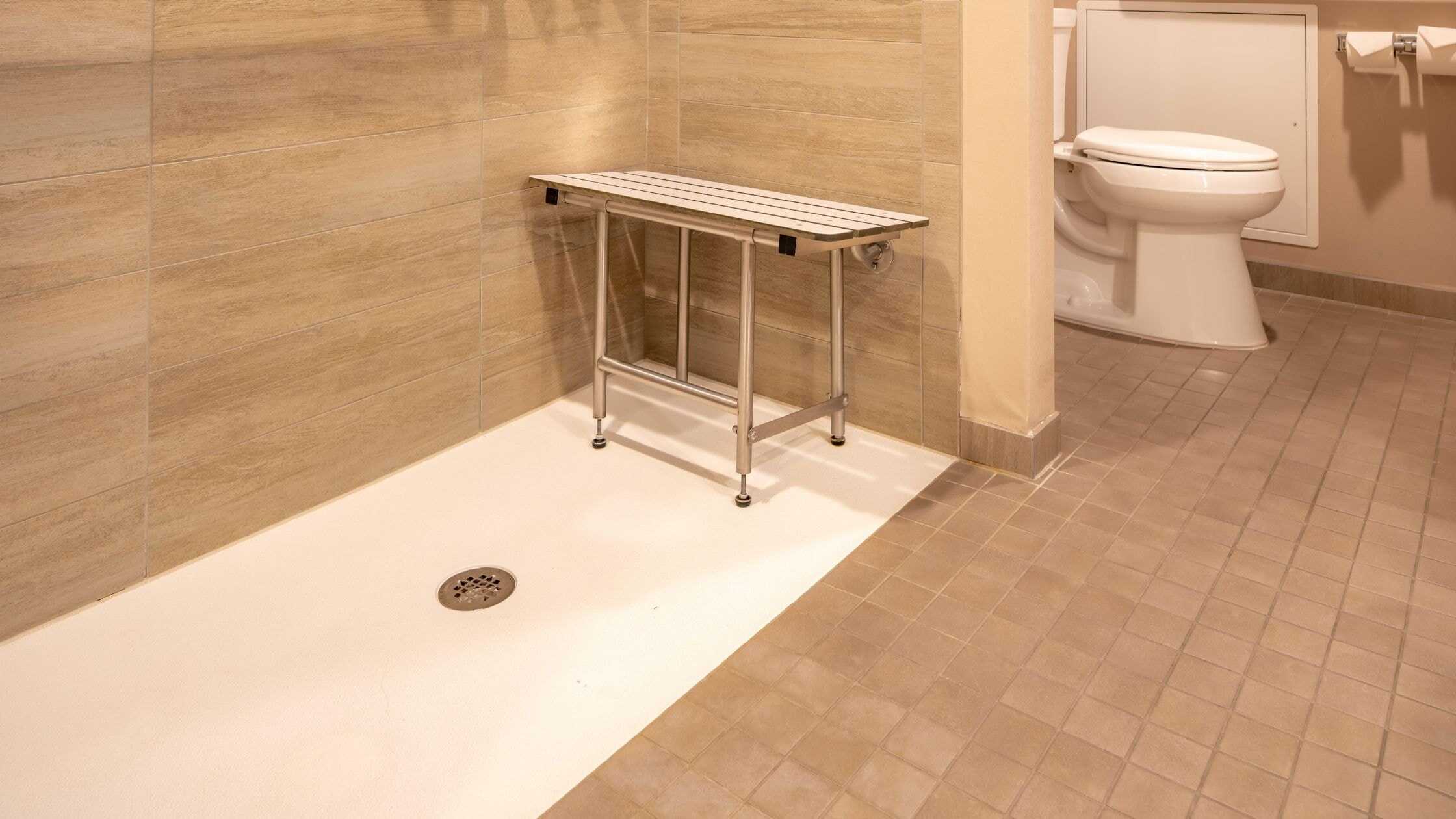 Accessible Shower Area with Bench.